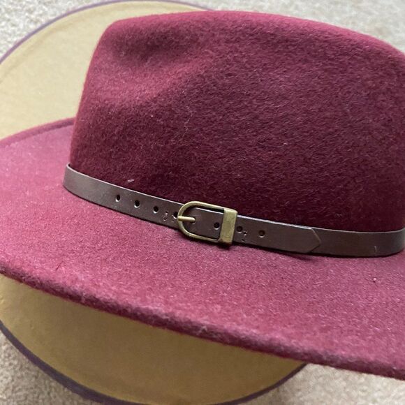 Authentic Burgundy Wool Brim Hat main image 4